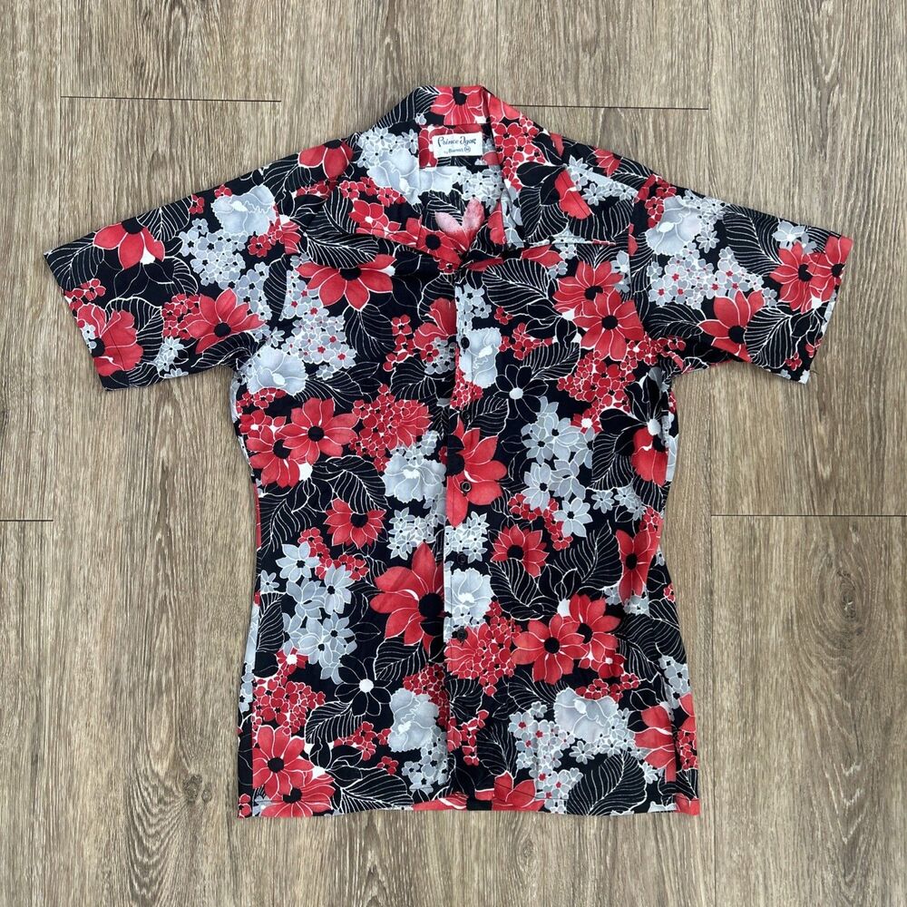 Prince Igor Burma Disco Shirt Mens Sz M Vtg 60s 70s Hawaiin Floral Aloha Hippie